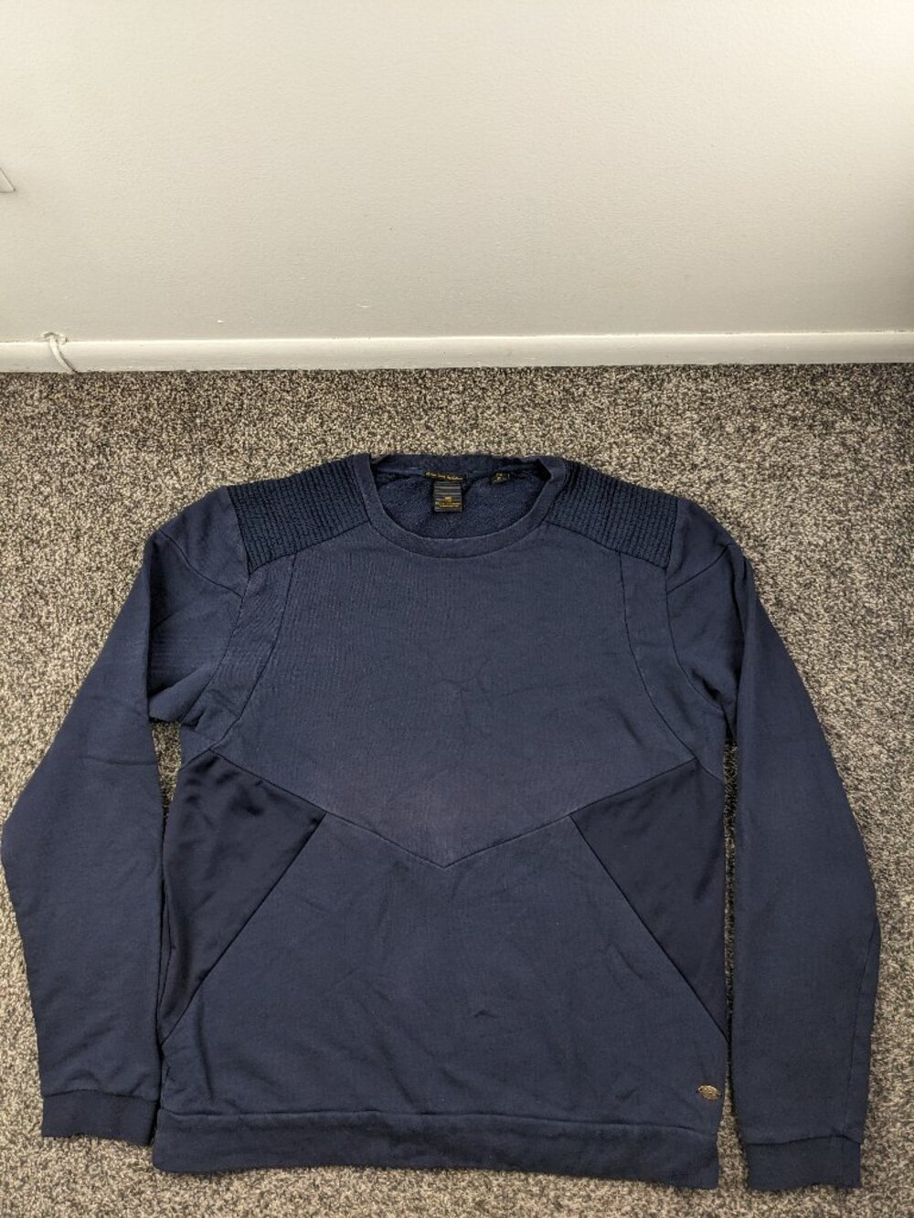Scotch & Soda Sweatshirt Military Commando Crewneck Pullover Blue Mens XL